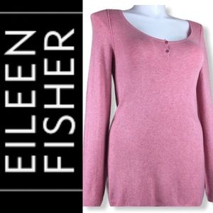 EILEEN FISHER Sunset Scoopneck Henley Tee Top